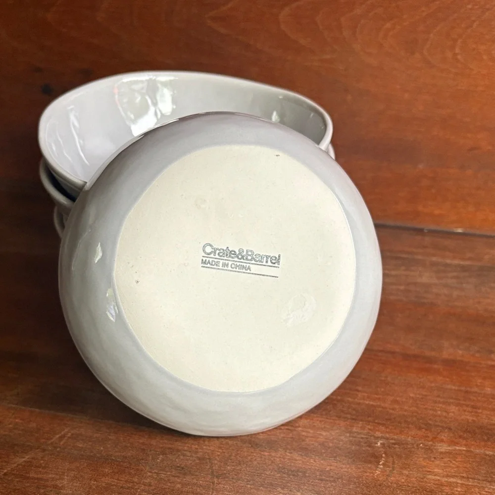 Crate & Barrel gray Mercer Bowls set of 6